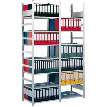 Boltless basic office shelving COMPACT double sided depth 2x300mm